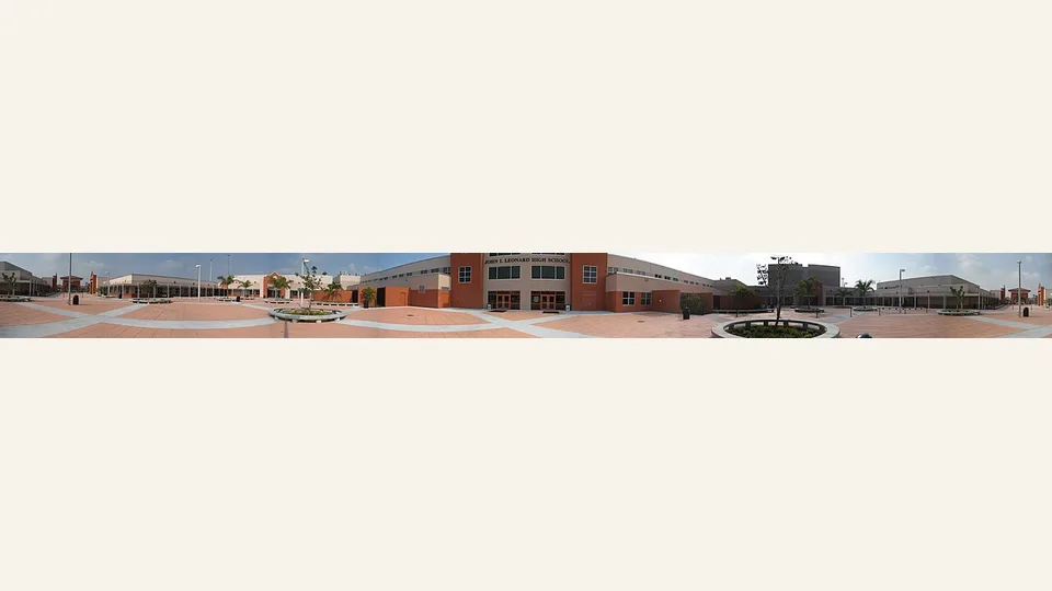 A Panoramic of the courtyard of John I. Leonard High School in Greenacres, FL.