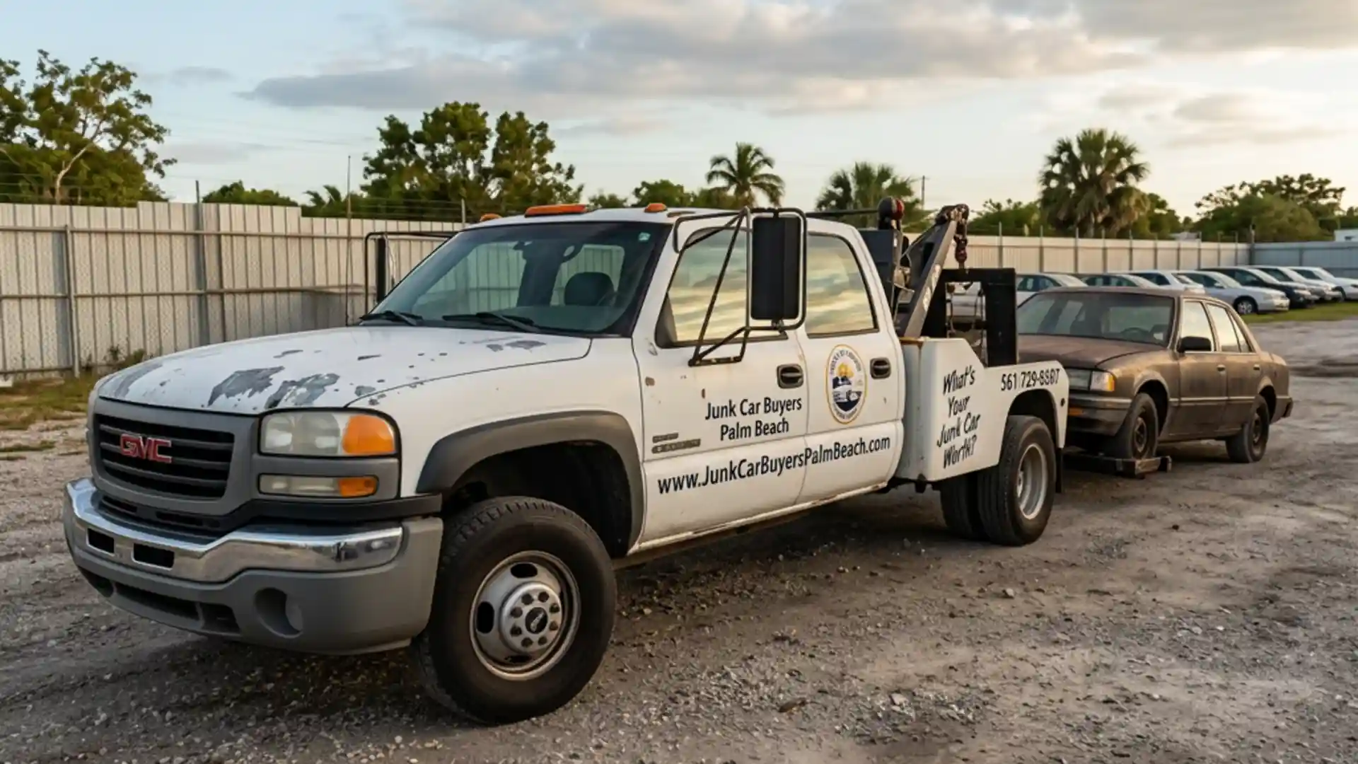 Photo-based illustration of a vehicle scene for Buy Junk Cars.